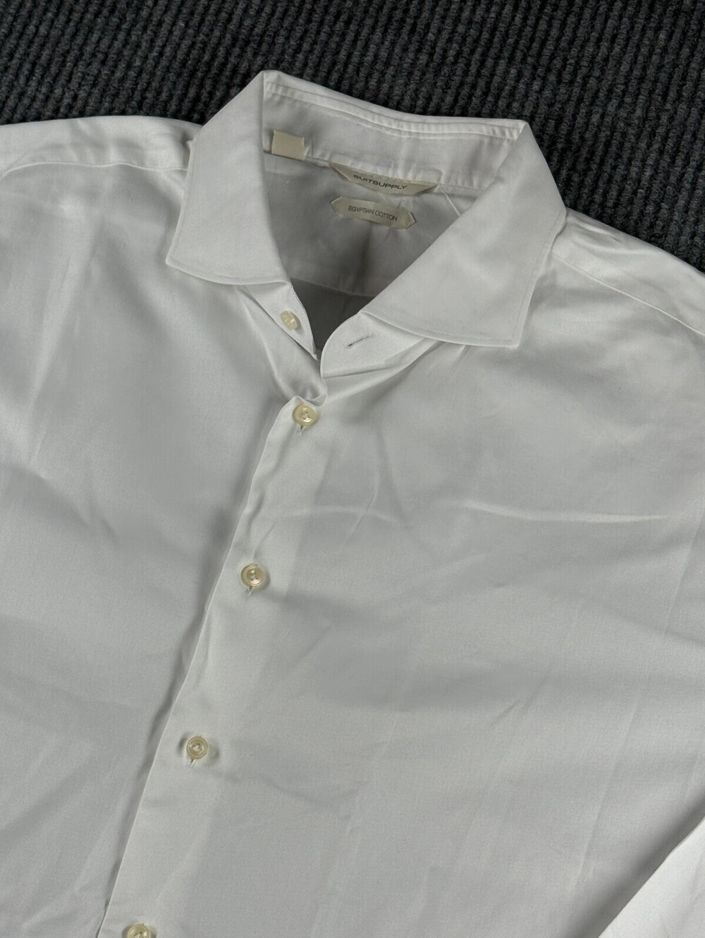 Suit Supply  Tuxedo Shirt Mens 18/ 46 Slim Fit White Egyptian Cotton French Cuff
